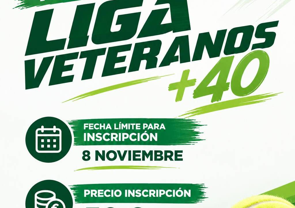 Cartel Liga de Veteranos +40 de tenis de la RST