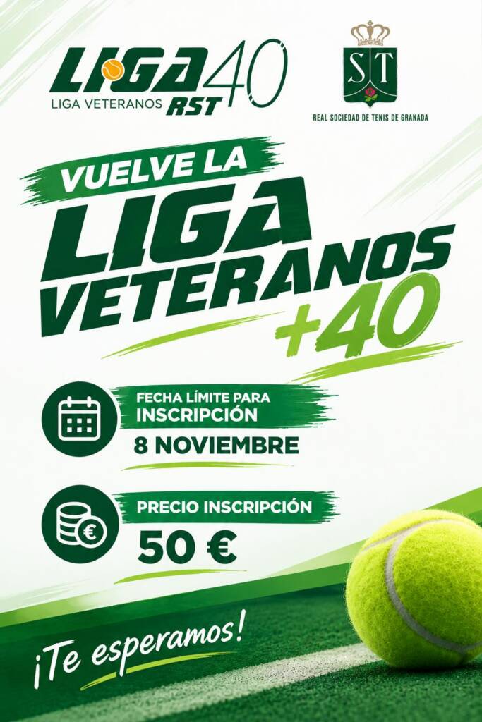 Cartel Liga de Veteranos +40 de tenis de la RST