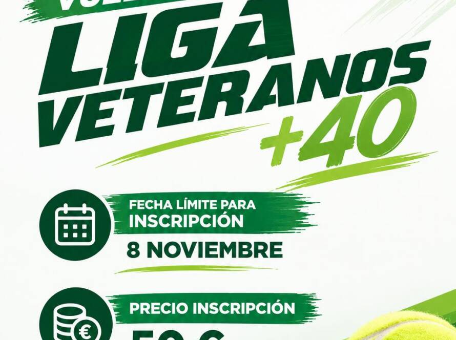 Cartel Liga de Veteranos +40 de tenis de la RST